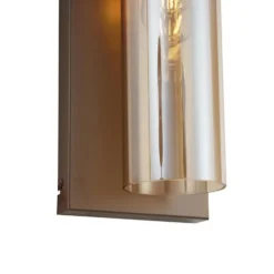 Qazqa wandlamp met glas stavelot bronskleurig e27