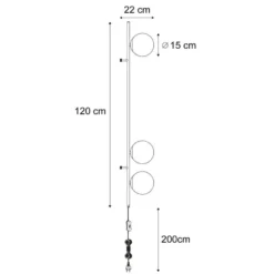 Qazqa wandlamp met glas vertical zwart g9