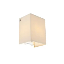 Qazqa wandlamp met kap vete beige e27