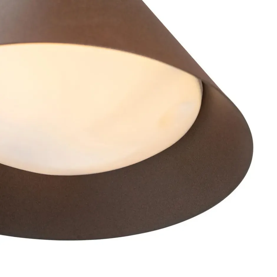 Qazqa wandlamp natas bruin e27