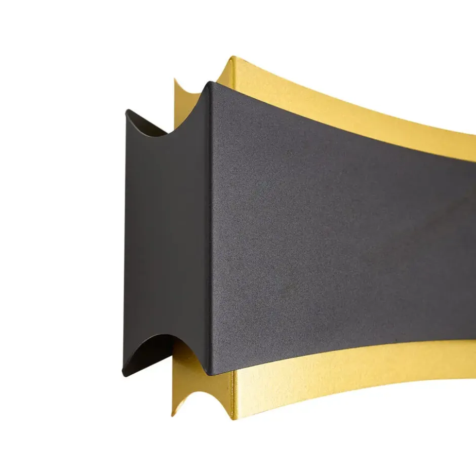 Qazqa wandlamp plats zwart g9