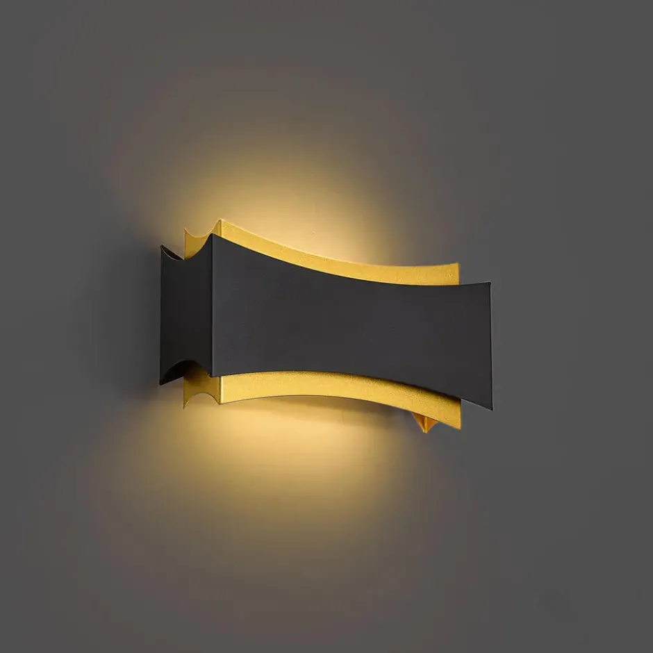 Qazqa wandlamp plats zwart g9