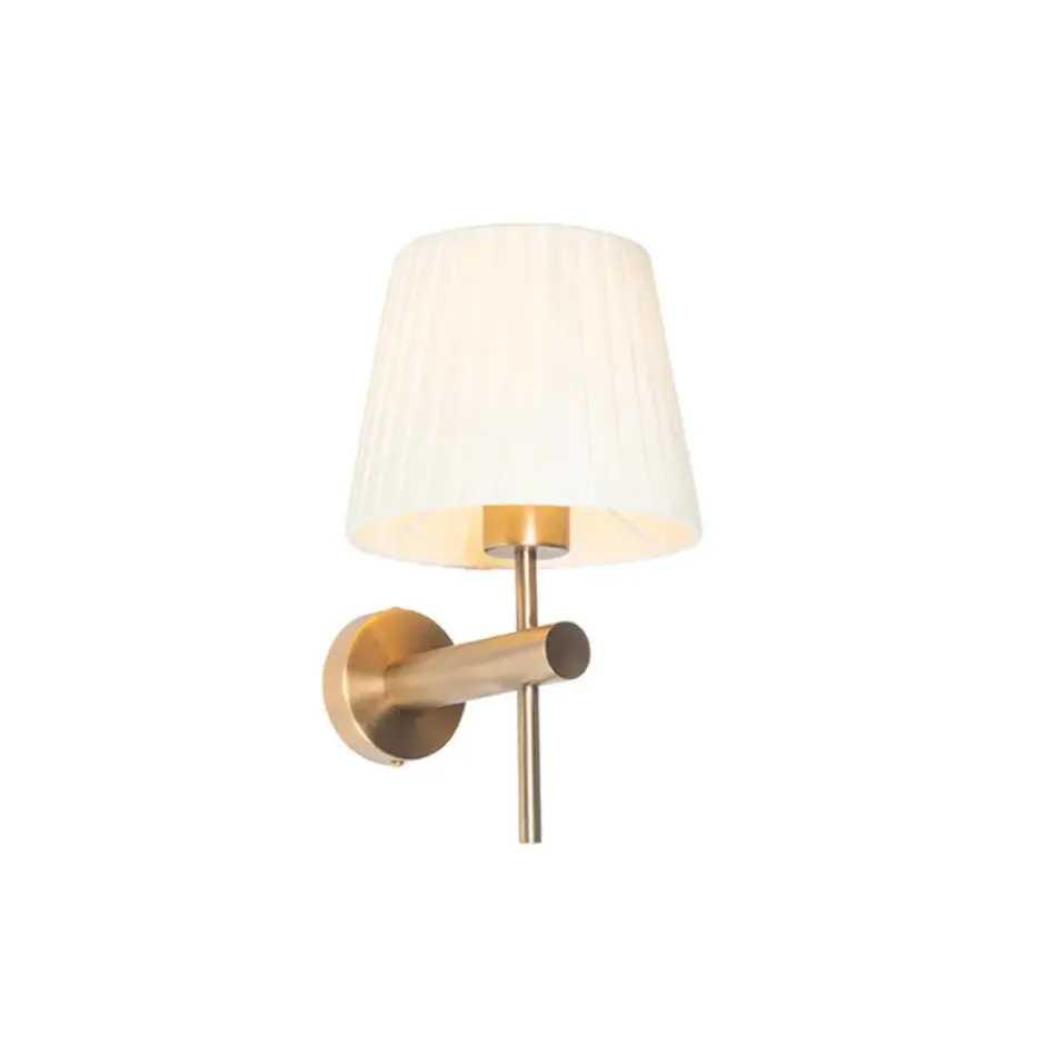 Qazqa wandlamp pluk bronskleurig e27