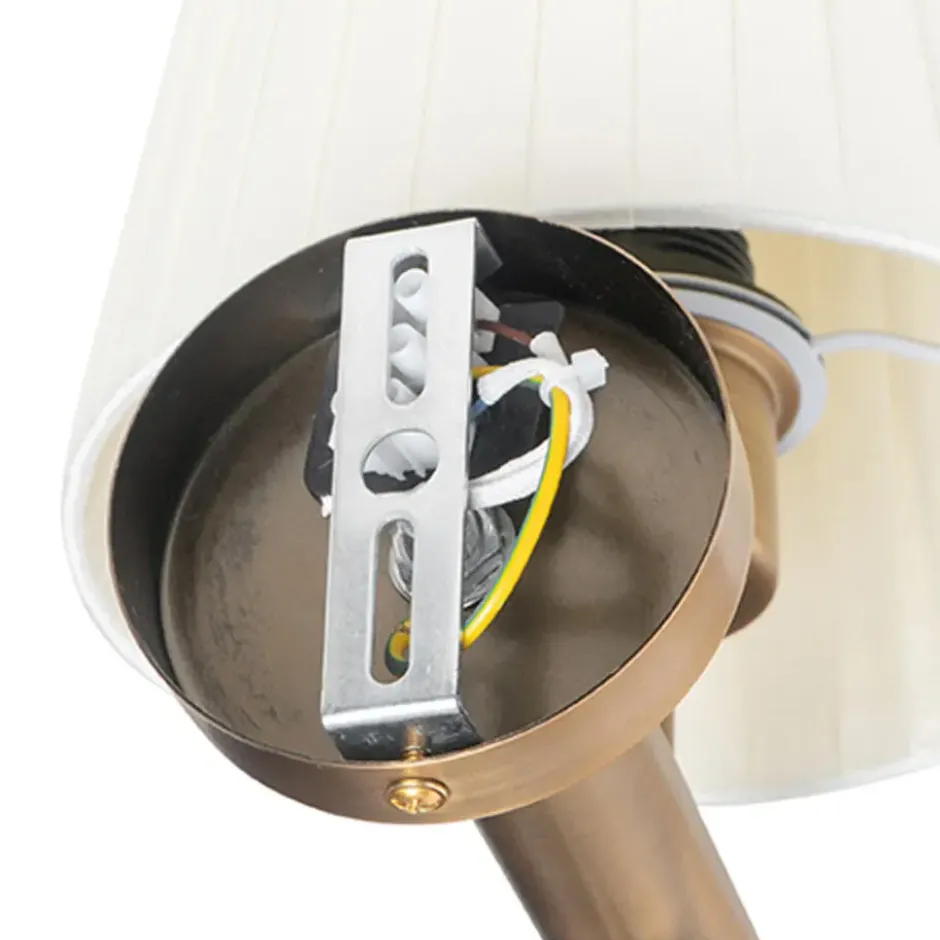 Qazqa wandlamp pluk bronskleurig e27