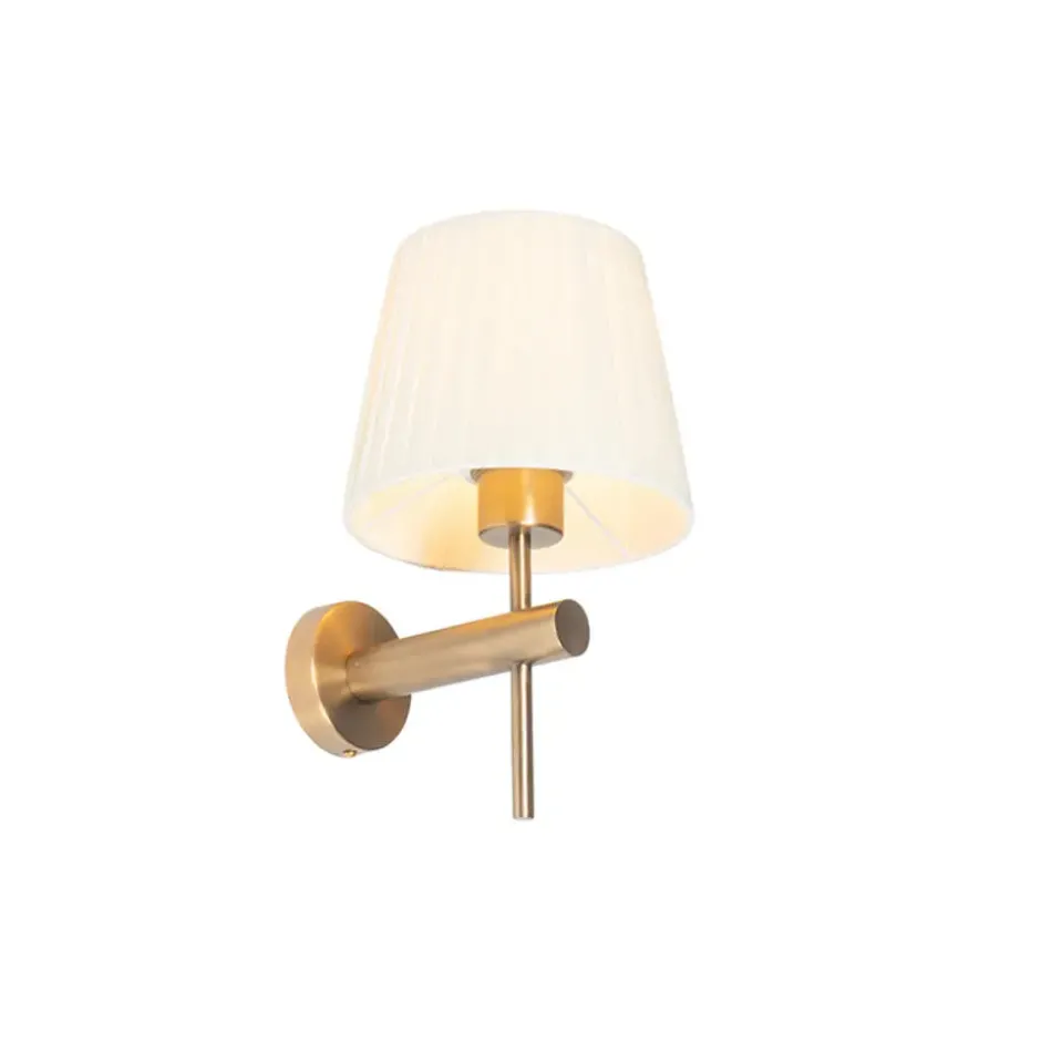 Qazqa wandlamp pluk bronskleurig e27