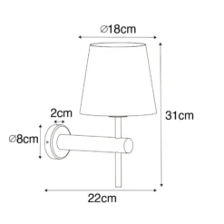 Qazqa wandlamp pluk bronskleurig e27