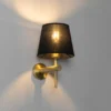 Qazqa wandlamp pluk goudkleurig e27