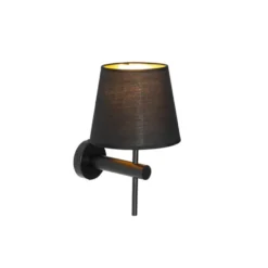 Qazqa wandlamp pluk zwart e27
