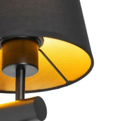 Qazqa wandlamp pluk zwart e27