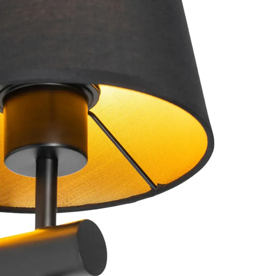 Qazqa wandlamp pluk zwart e27