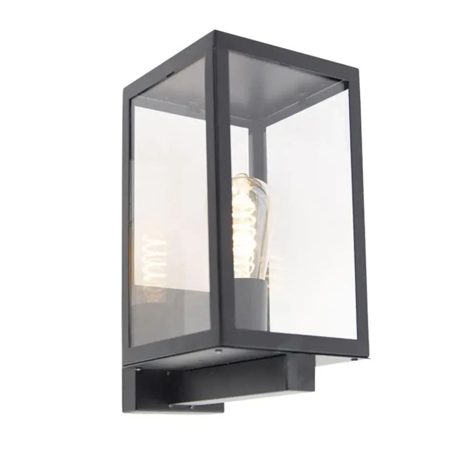 Qazqa wandlamp rotterdam zwart e27