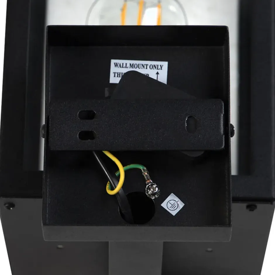 Qazqa wandlamp rotterdam zwart e27