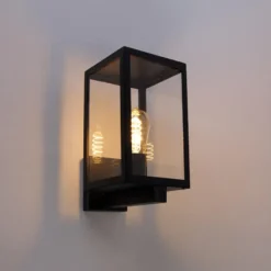 Qazqa wandlamp rotterdam zwart e27