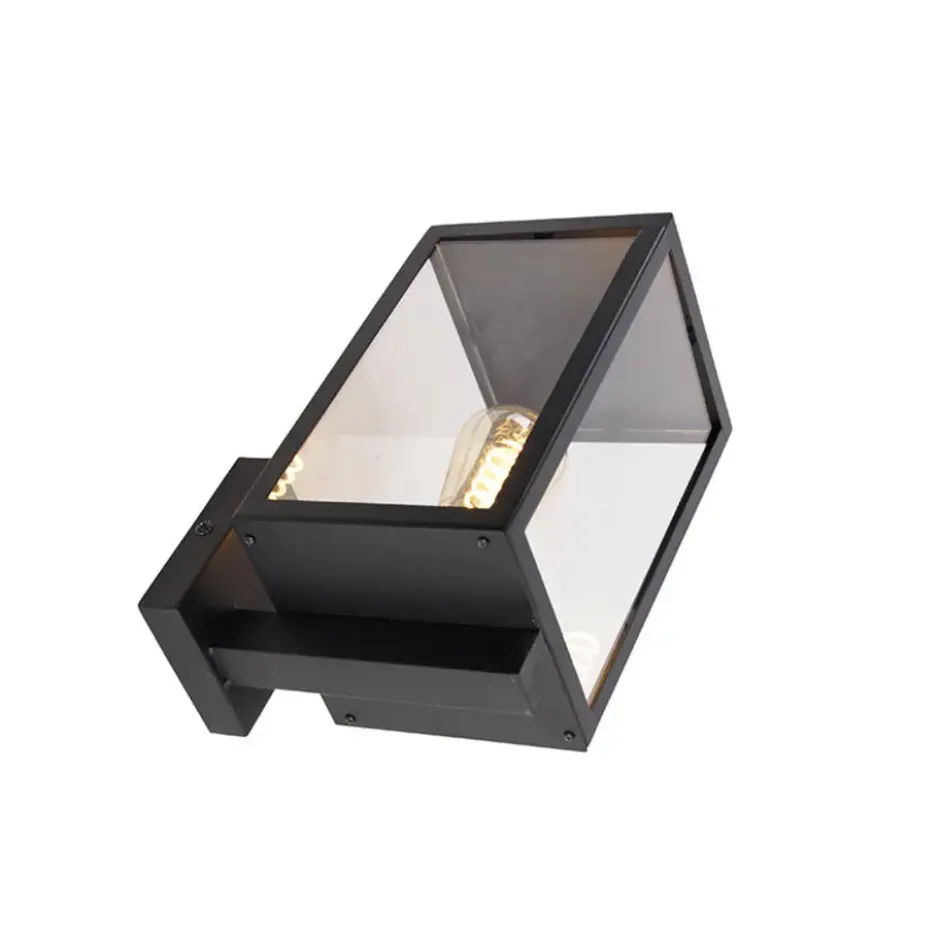 Qazqa wandlamp rotterdam zwart e27