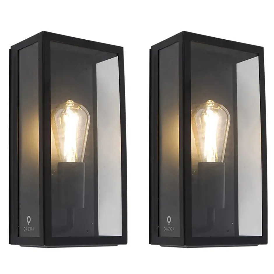 Qazqa wandlamp rotterdam zwart