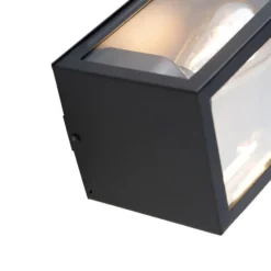 Qazqa wandlamp rotterdam zwart e27