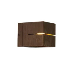 Qazqa wandlamp transfer groove bronskleurig g9