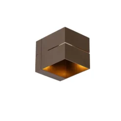 Qazqa wandlamp transfer groove bronskleurig g9