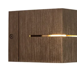 Qazqa wandlamp transfer groove bronskleurig g9