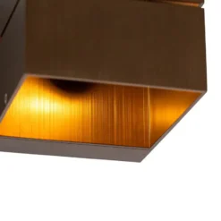 Qazqa wandlamp transfer groove bronskleurig g9