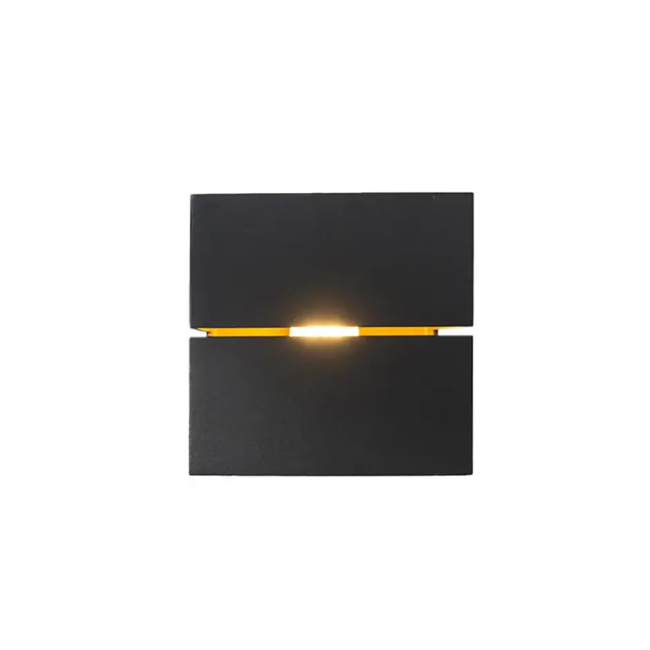 Qazqa wandlamp transfer groove zwart g9