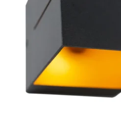Qazqa wandlamp transfer groove zwart g9