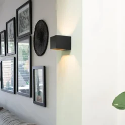 Qazqa wandlamp transfer zwart g9