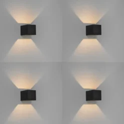 Qazqa wandlamp transfer zwart