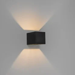Qazqa wandlamp transfer zwart