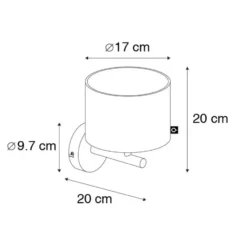 Qazqa wandlamp vt zwart e27