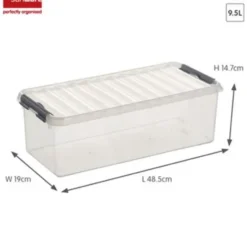 Q-line opbergbox 9,5L transparant metaal