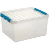 Q-line opbergbox 36L transparant blauw