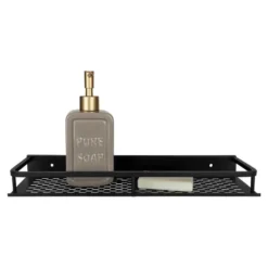 QUVIO Badkamer plankje Aluminium - Zwart - 40 cm