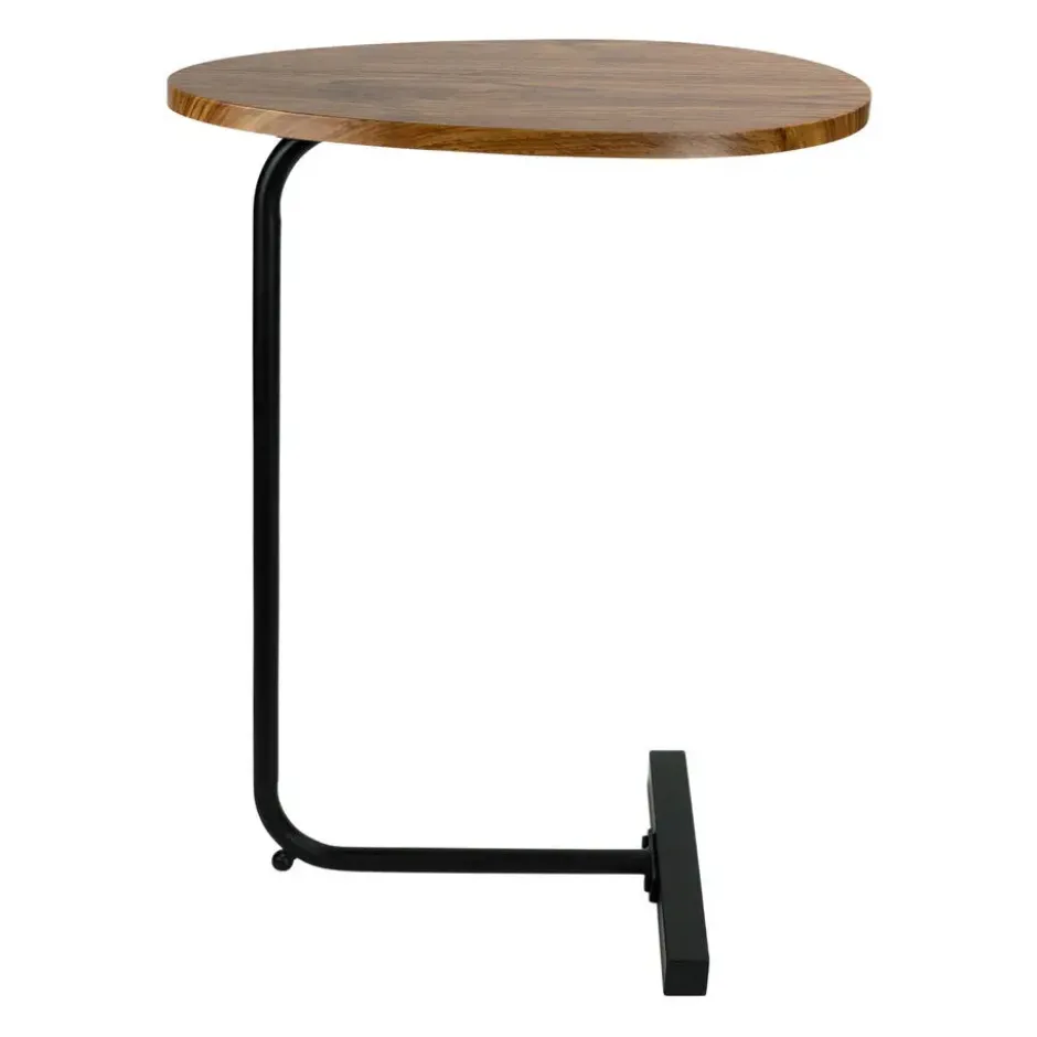 QUVIO Bijzettafel ovaal - 30 x 45 x 60 cm - Bruin