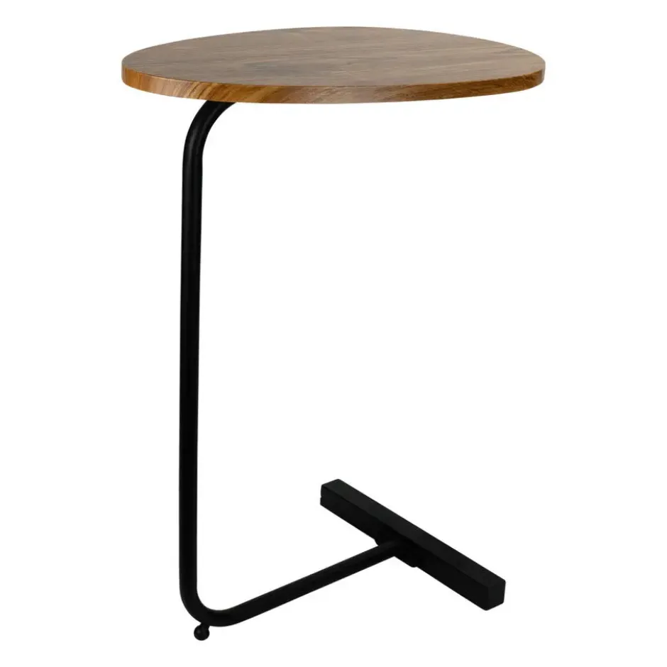 QUVIO Bijzettafel ovaal - 30 x 45 x 60 cm - Bruin