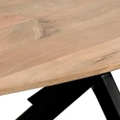 QUVIO Eettafel Sofia– Deens ovaal – 180x90 cm – Kruispoot – Naturel