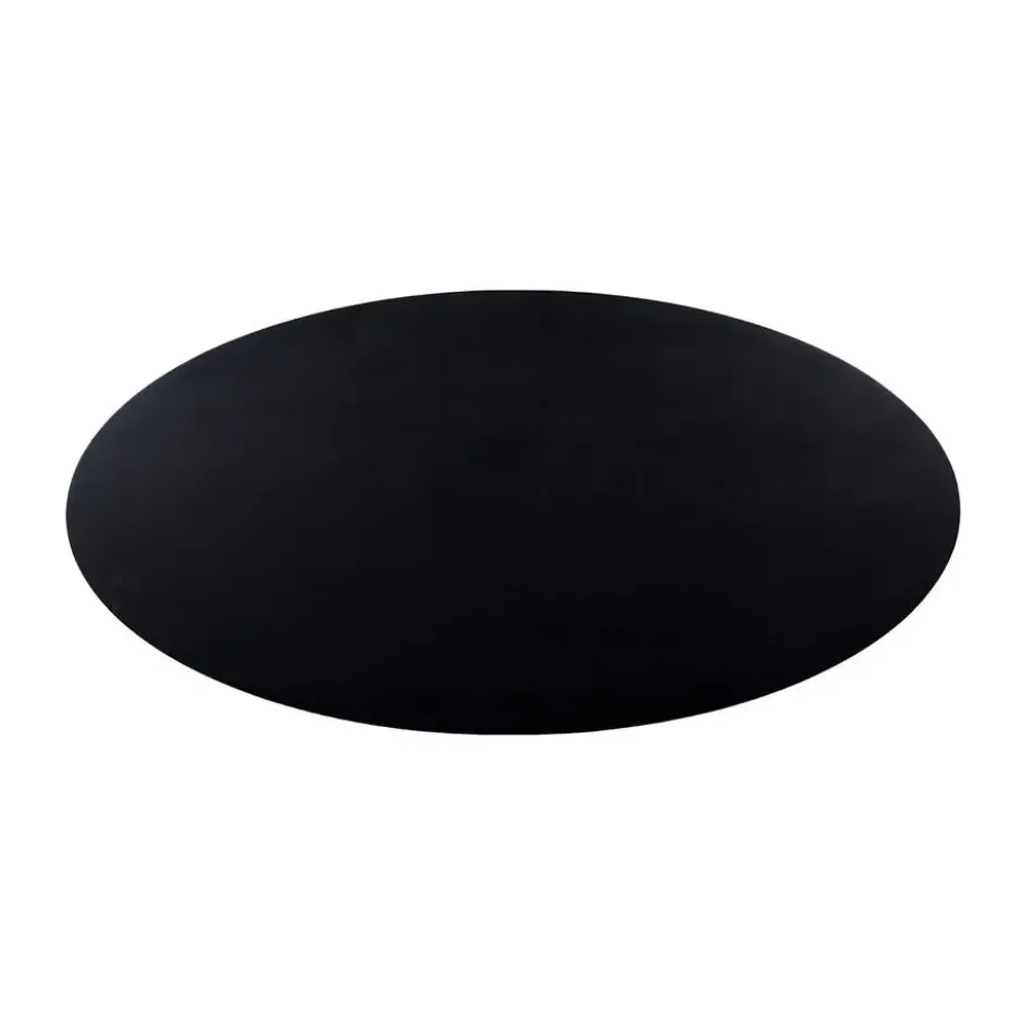 QUVIO Eettafel Sofia – Ovaal – 180x90 cm – Kruispoot – Zwart