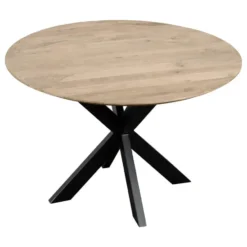 QUVIO Eettafel Sofia - Rond - Ø130 - Kruispoot - Naturel