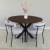 QUVIO Eettafel Sofia – Rond – Ø120 – Kruispoot – Bruin