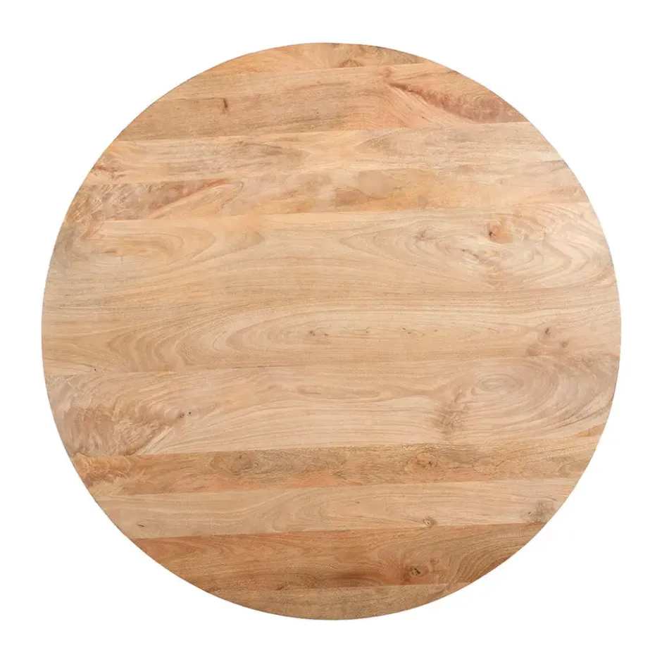 QUVIO Eettafel Sofia – Rond – Ø120 – Kruispoot – Naturel