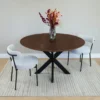 QUVIO Eettafel Sofia – Rond – Ø130 – Kruispoot – Bruin