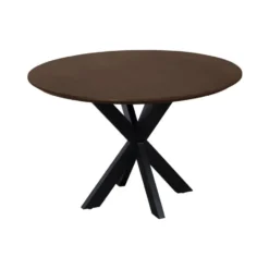 QUVIO Eettafel Sofia – Rond – Ø130 – Kruispoot – Bruin