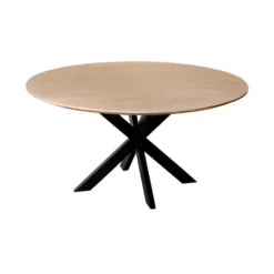 QUVIO Eettafel Sofia - Rond - Kruispoot - FSC® - ø150 cm - Naturel