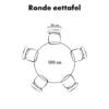 QUVIO Eettafel Sofia - Rond - Kruispoot - FSC® - ø150 cm - Zwart