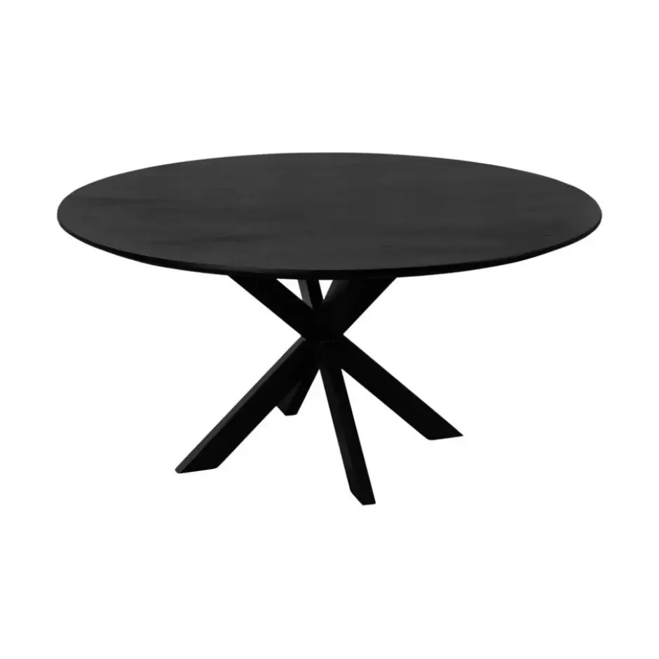 QUVIO Eettafel Sofia - Rond - Kruispoot - FSC® - ø150 cm - Zwart