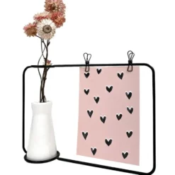 QUVIO Fotoframe met vaasje - Zwart en wit