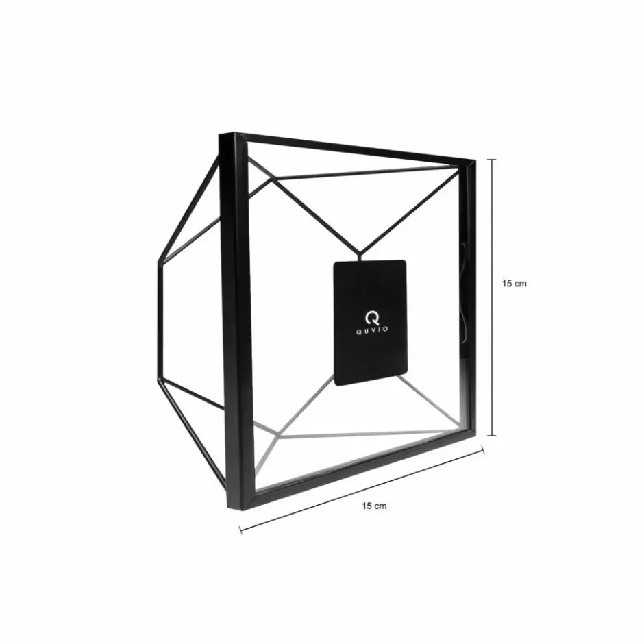 QUVIO Fotolijstje hexagon set van 3 - Zwart