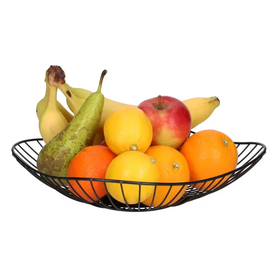 QUVIO Fruitmand - Metaal - Zwart