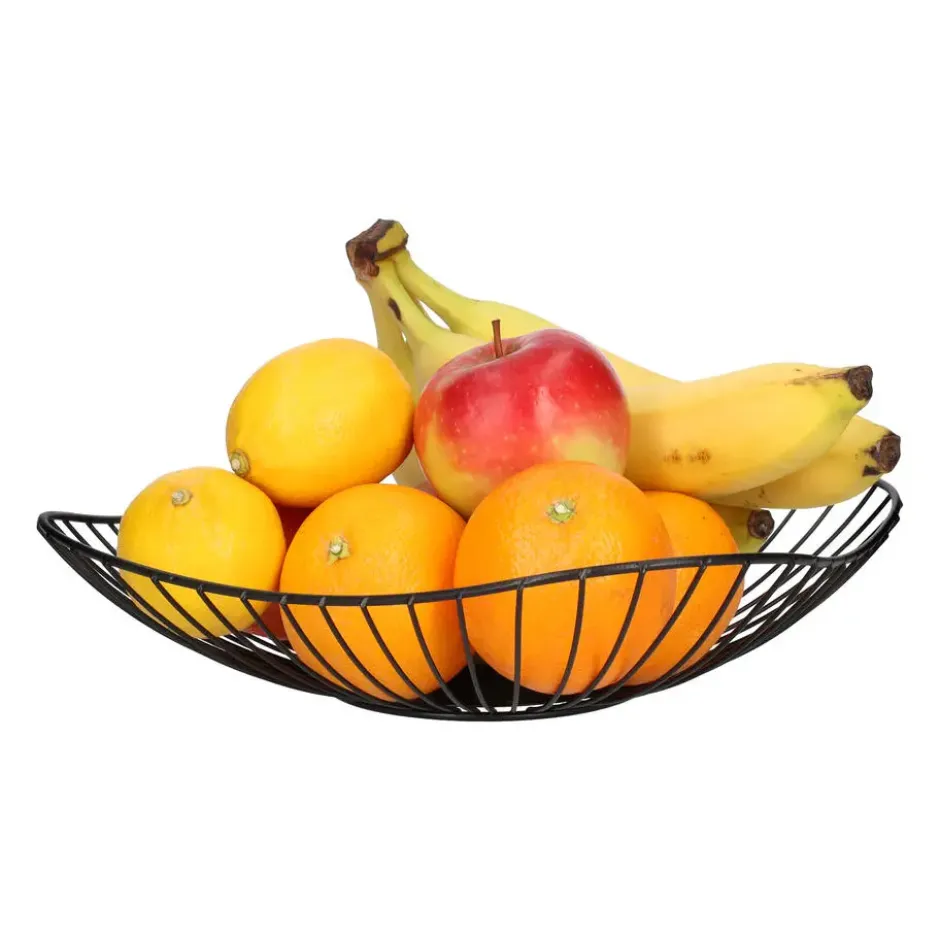 QUVIO Fruitmand - Metaal - Zwart