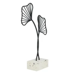 QUVIO Ginkgo blad op standaard - Woondecoratie - Zwart